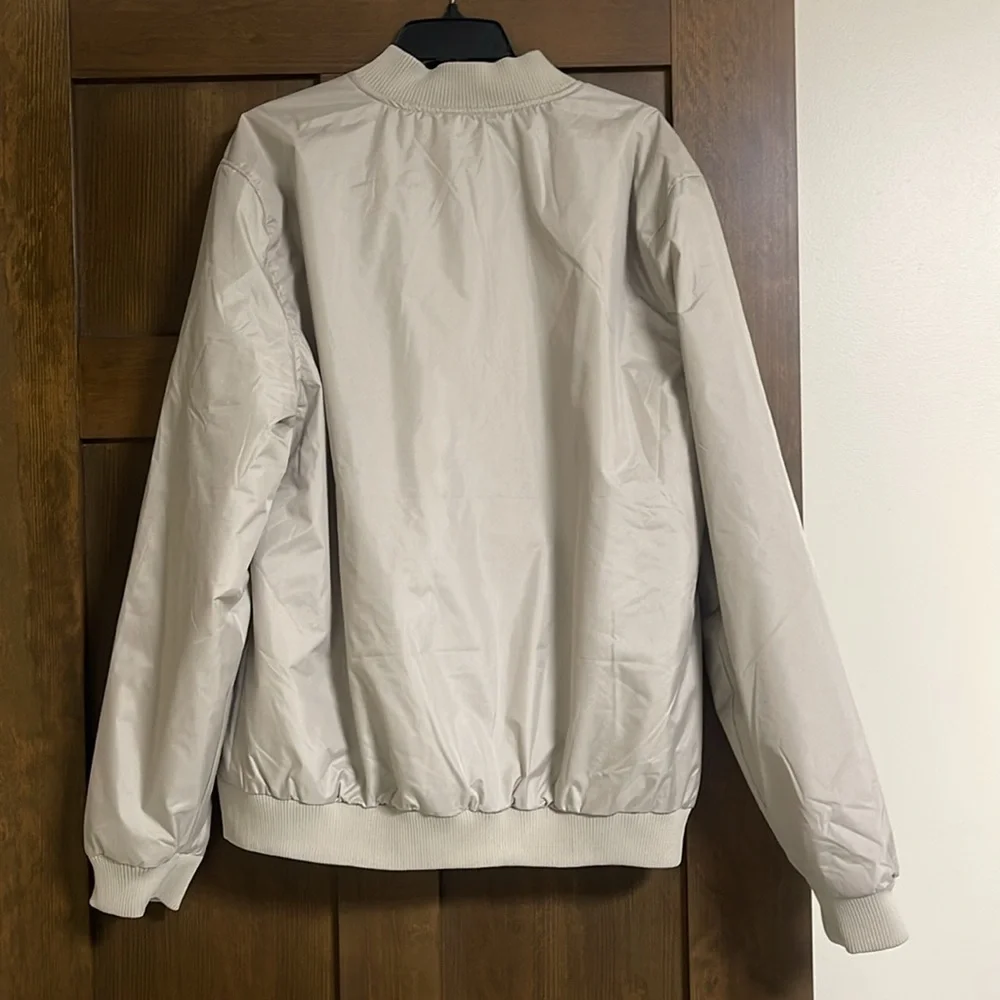 Primitive Skateboarding Cream NWOT Bomber Zip Up Jacket Size Large